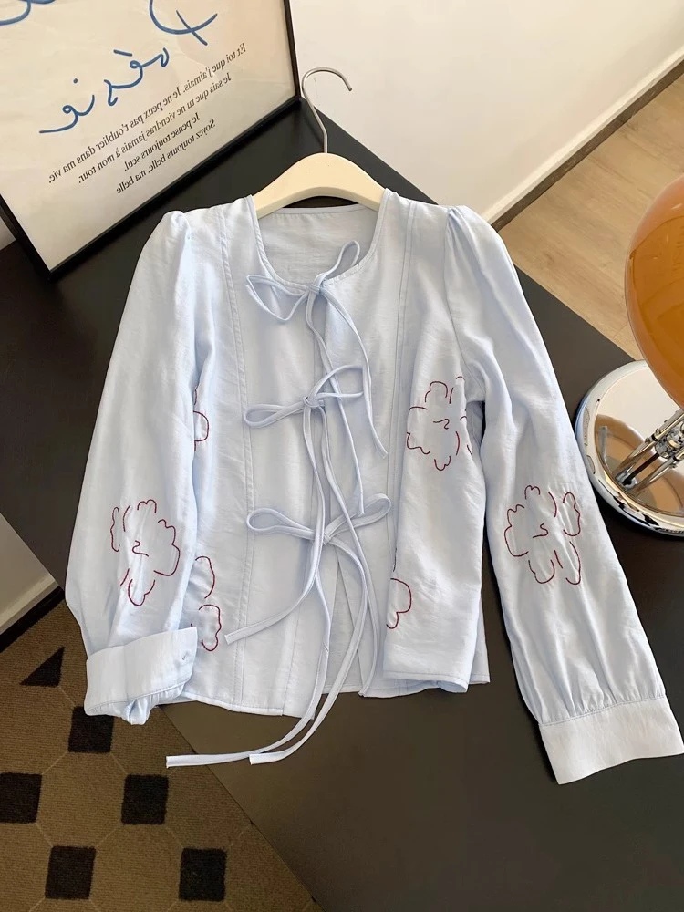 

Модный круглый Ne irt для мужчин и женщин, весна-осень, тяжелый узл с вышивкой, супер красивый модный топ, повседневный стиль