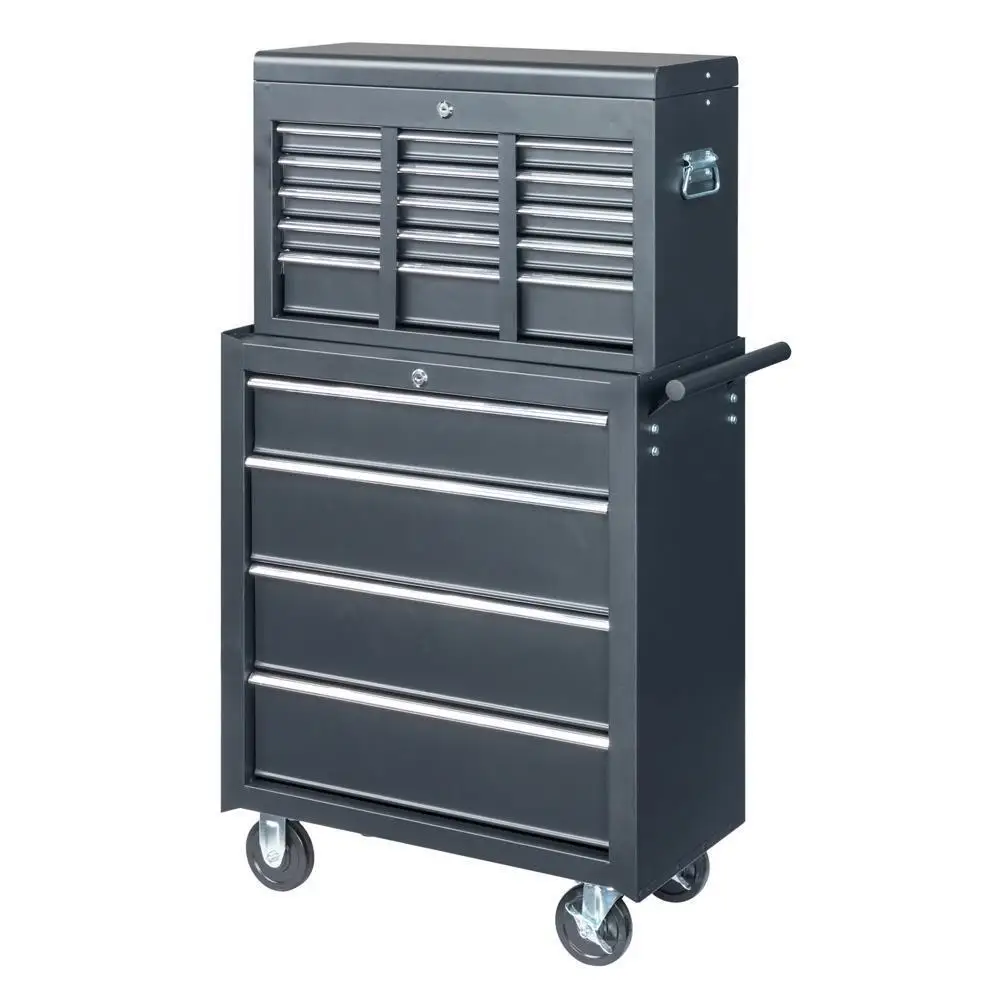 

Rolling Tool Chest Tool Box with Handle / Drawers Lockable Tool Cabinet Black