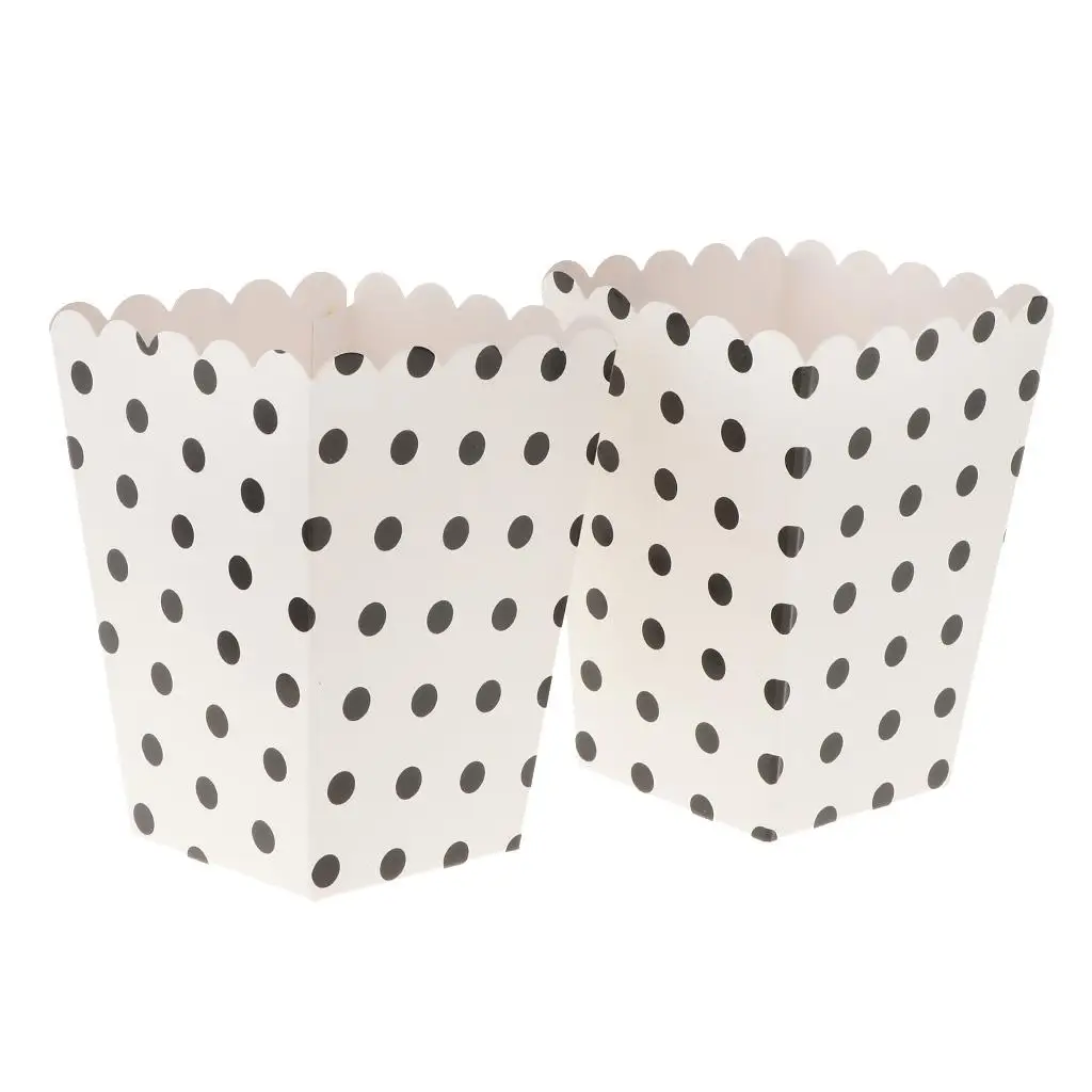 Popcorn Box Birthday Party Favor Dot Paper Container Snack Bucket Sweets Boxes for Kid’s Celebration Use