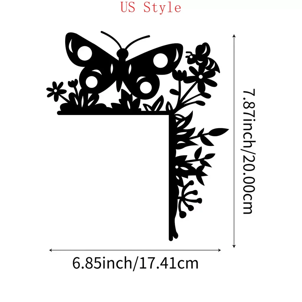 

, Butterfly Home Decorative Wall Stickers Door Corner Decorations Door Frame Corner Decoration Art Metal Wall Hanging Decor Gard