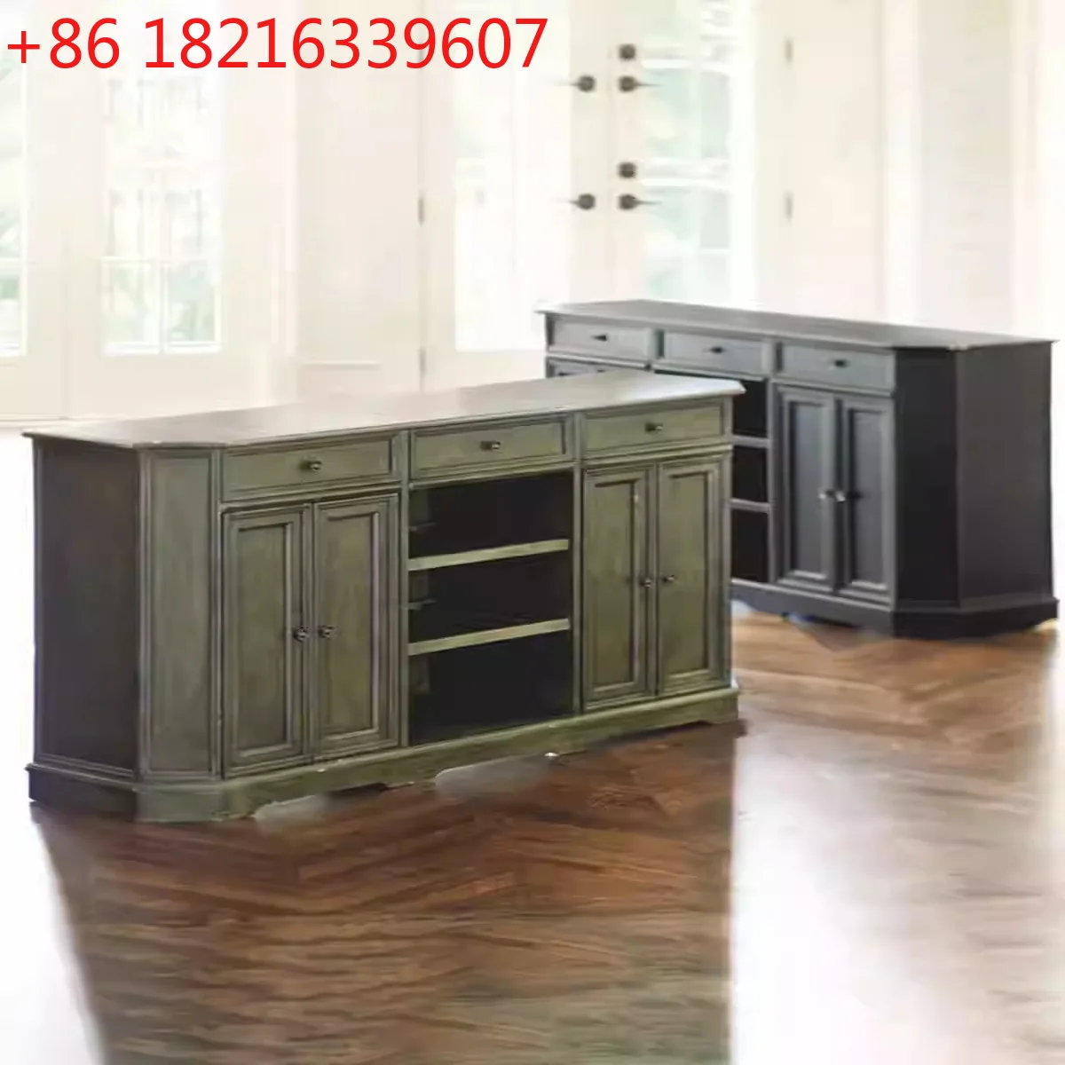 YAO American neoclassical simple modern solid wood dining side cabinet wine cabinet entrance cabinet clubhouse
