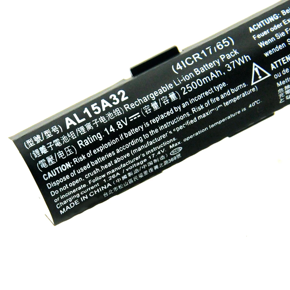 AL15A32 14.8V 37Wh Original Laptop Battery for Acer E5-422 E5-472 E5-473 E5-522G E5-532T E5-573 E5-722