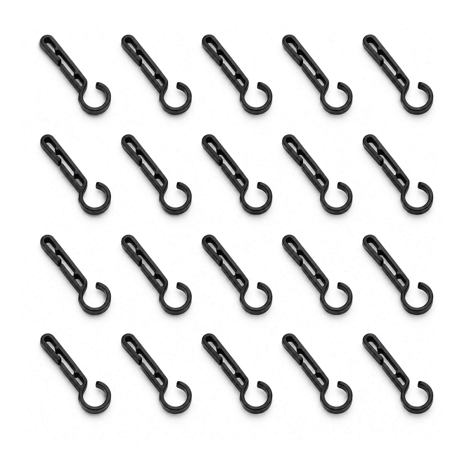 20 pcs Plastic Lightweight Helmet Clips Attachment Head Light Clamps Black Set Headlamp Hard hat Safety Cap Hook Outdoor Tools