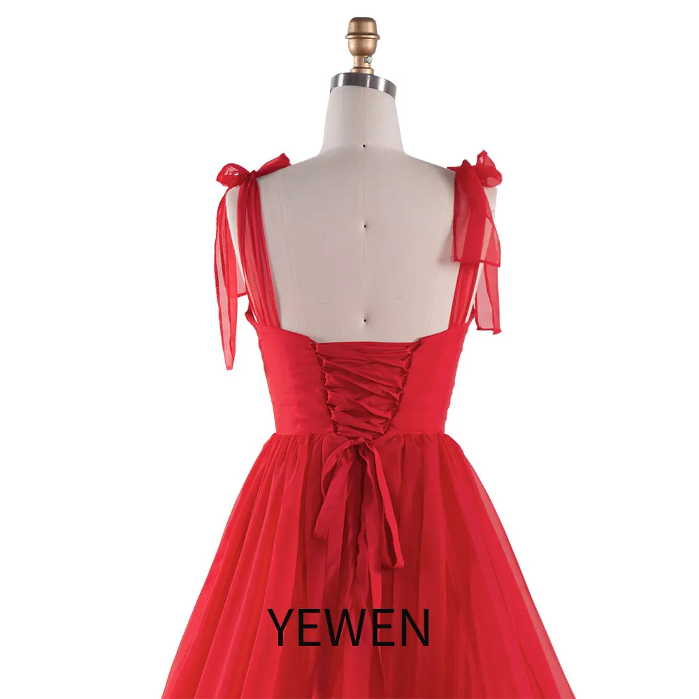 Flying Dress for Photoshoot Red Maxi Long Train Evening Dress YW240113