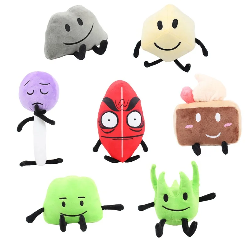 Battle for Dream Island BFDI Plush Toy Caroon Doll Soft Stuffed Figure Marker Pen Fries Bottle Nail Pie Stapler Cloud Ruby Gifts