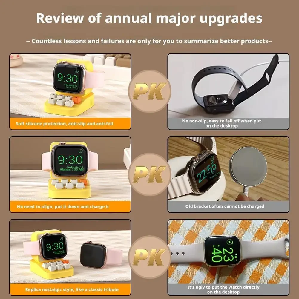 حامل شاحن لساعة أبل Series10 9 8 7 6 5 SE 3 Ultra 1 2 قاعدة شحن لـ Iwatch حامل كابل شحن من السيليكون