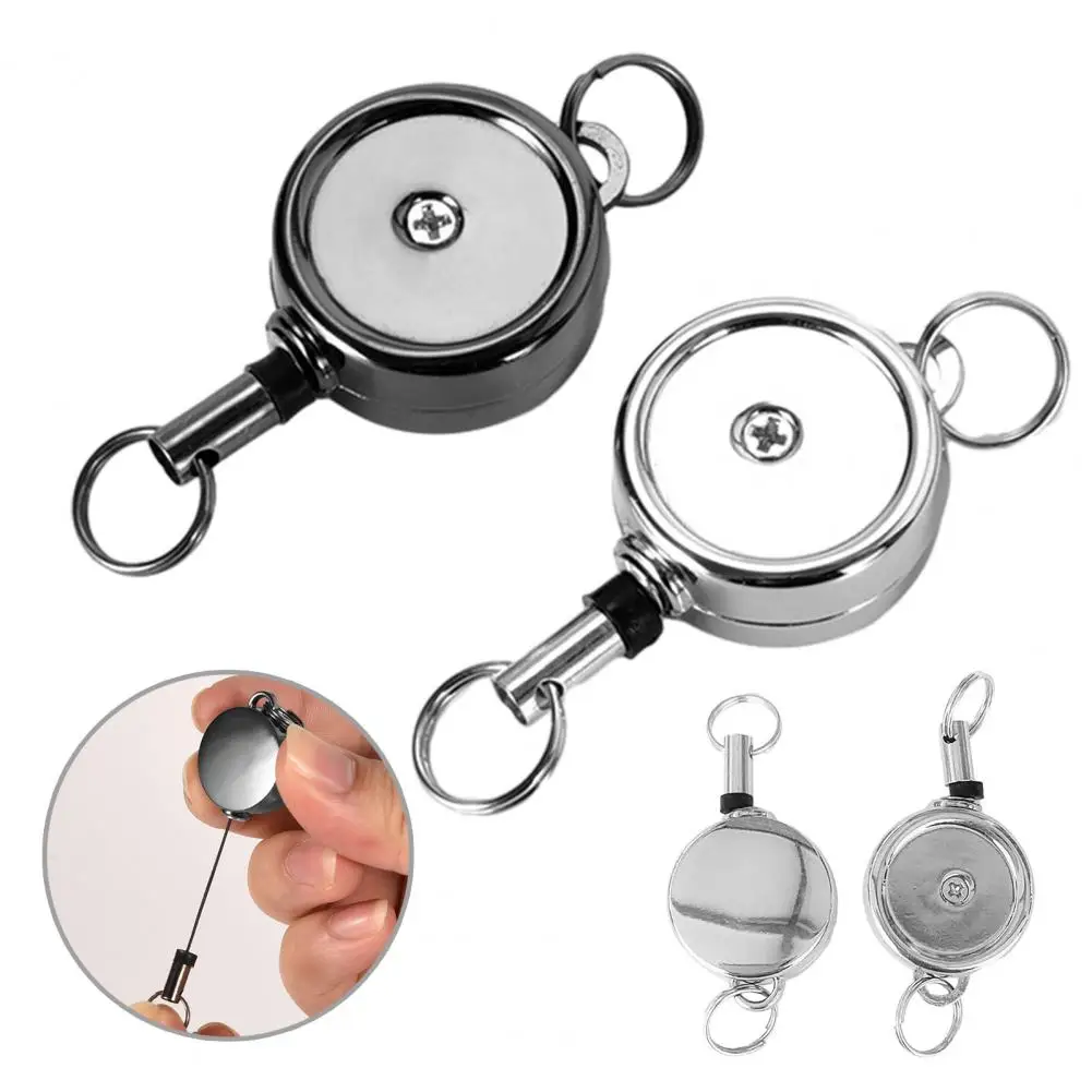 3.5cm Mini Retractable Keychain Heavy Duty Alloy Portable Lightweight Telescopic Pull Buckle Anti-lost Key Ultra-Low Ring Holder