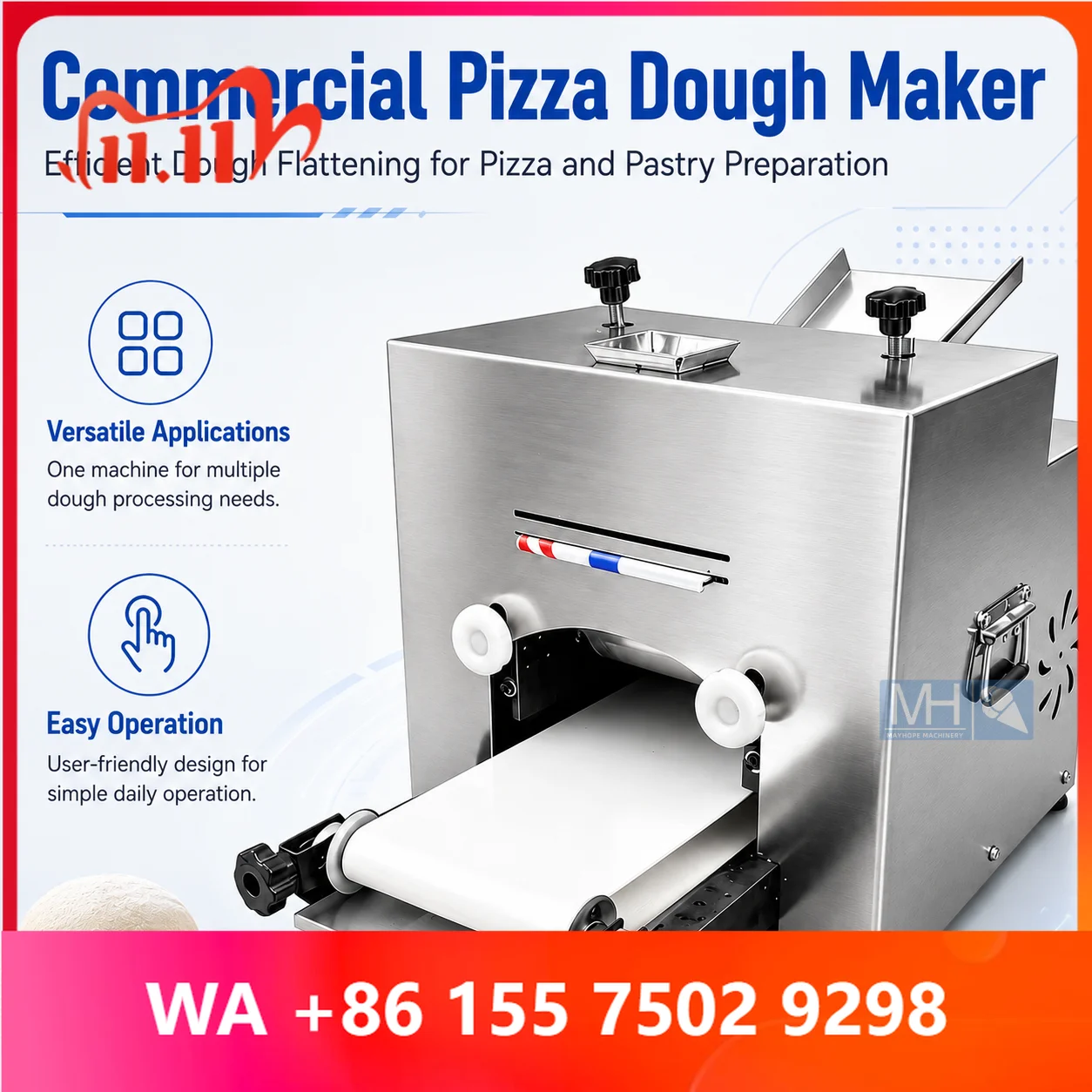 Factory Direct Sales Pastry Flattening hine Pizza Dough Making hine Automatic Pancake hine