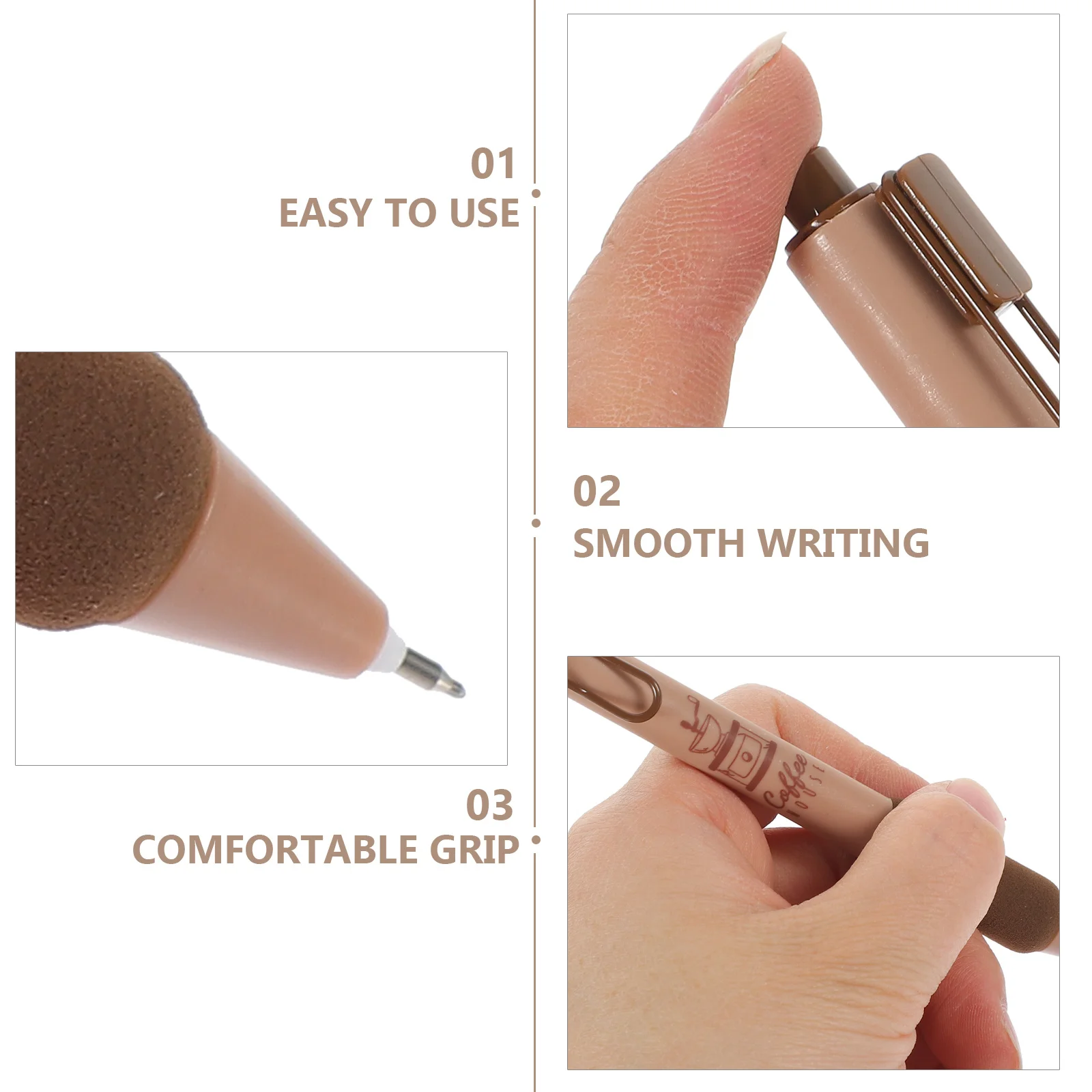 

4pcs Quick Dry Click Pen For Kids Smooth Writing Comfort Grip Portable Gel Pens School Office Home Use Press Type Black Ink Pens