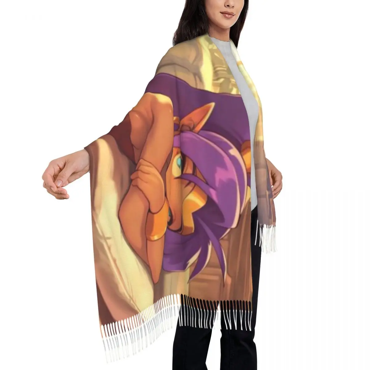 Shantae Slap 72x197cm Mantón Una bufanda con borlas