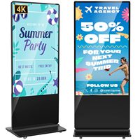 65 Inch 4K Digital Signage Kiosk Indoor Floor Standing Commercial Monitor Advertising Display LCD Totem with HDMI Input Player