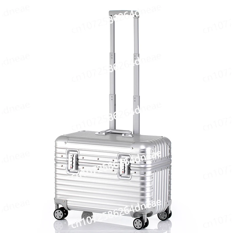 18/22 Inch Top Opening Lid Luggage100% Aluminium Small Suitcase MiNi Boarding Case 20 Inch Camera Bag Trolley