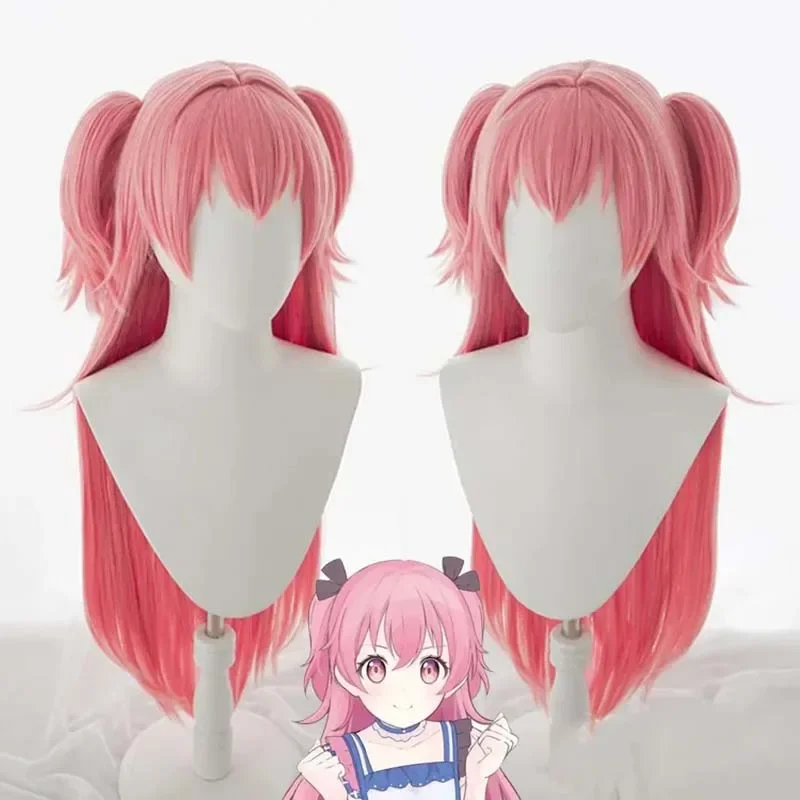 Perruque de Cosplay Momoi Airi, projet animé SEKAI, scène colorée! Perruque longue rose Rambut Sintetis Tahan Panas Momoi Air