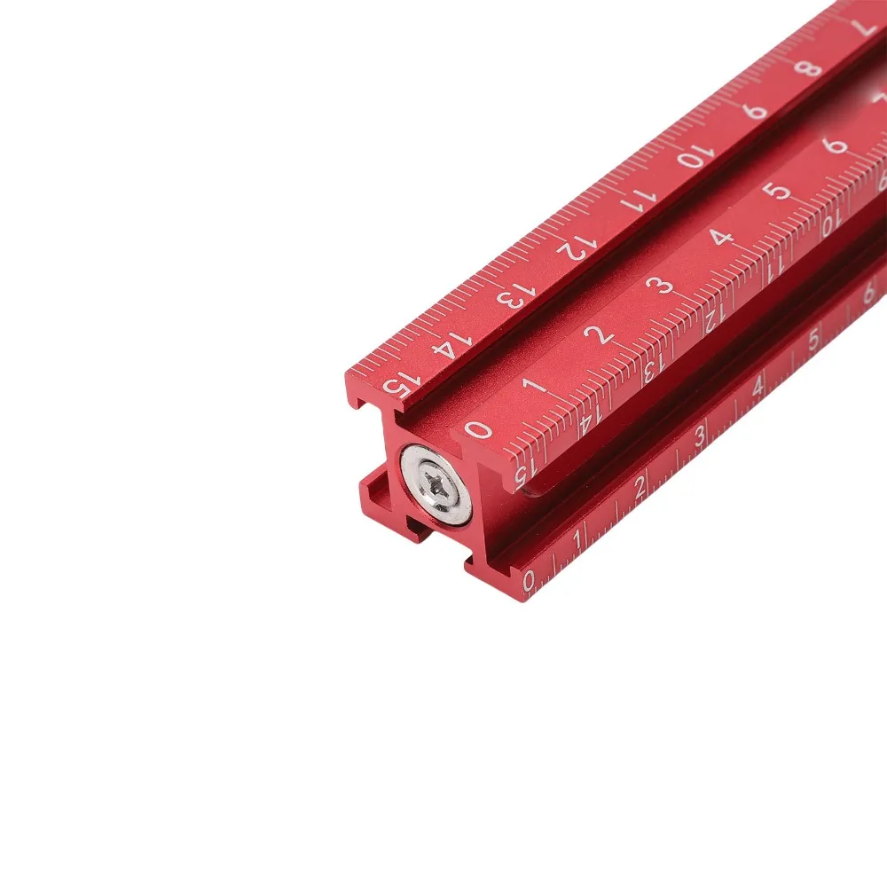 Aluminum Alloy Ceiling Leveling Ruler Magnetic End Design Accurate Floor Tile Laying Ruler Red 4 Side Scaled Magnetic Tool