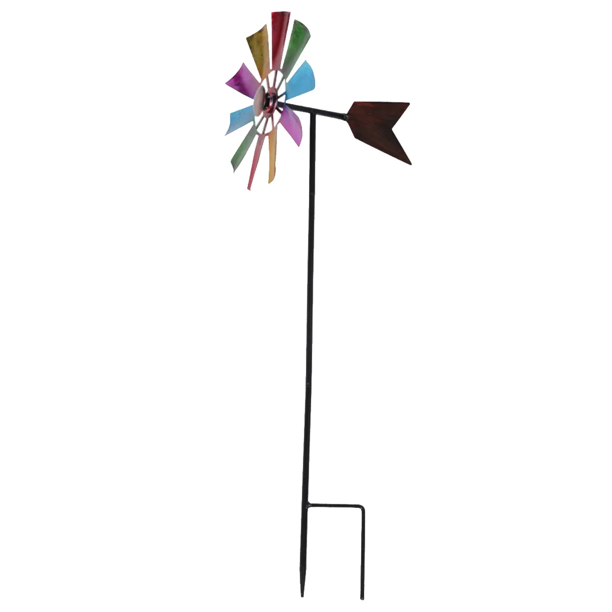 

Flower Wind Spinner Stake Rainbow Metal Windmill Garden Decoration Garden Stake Outdoor Wind Sculpture Garden Lawn Decoration