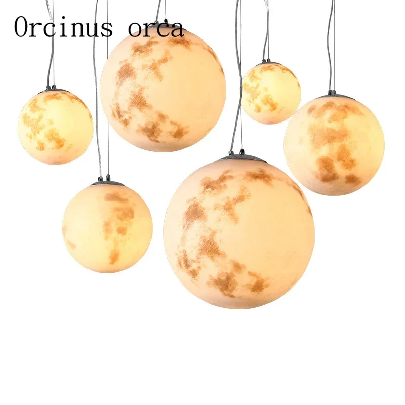 Nordic minimalist moon chandeliers restaurants cafes clothing stores personalized industrial wind chandeliers Postage free