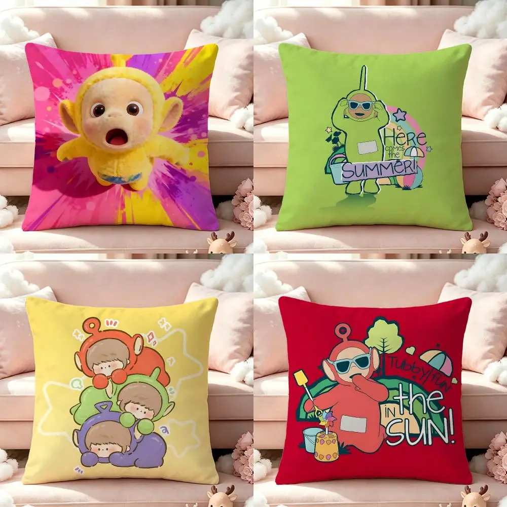 Ip‑TeletubbiesS Cushion Cover Pillow Multi‑size Short Plush Pillow Cute Simple Style For Living Room Bedroom Birthday Gift