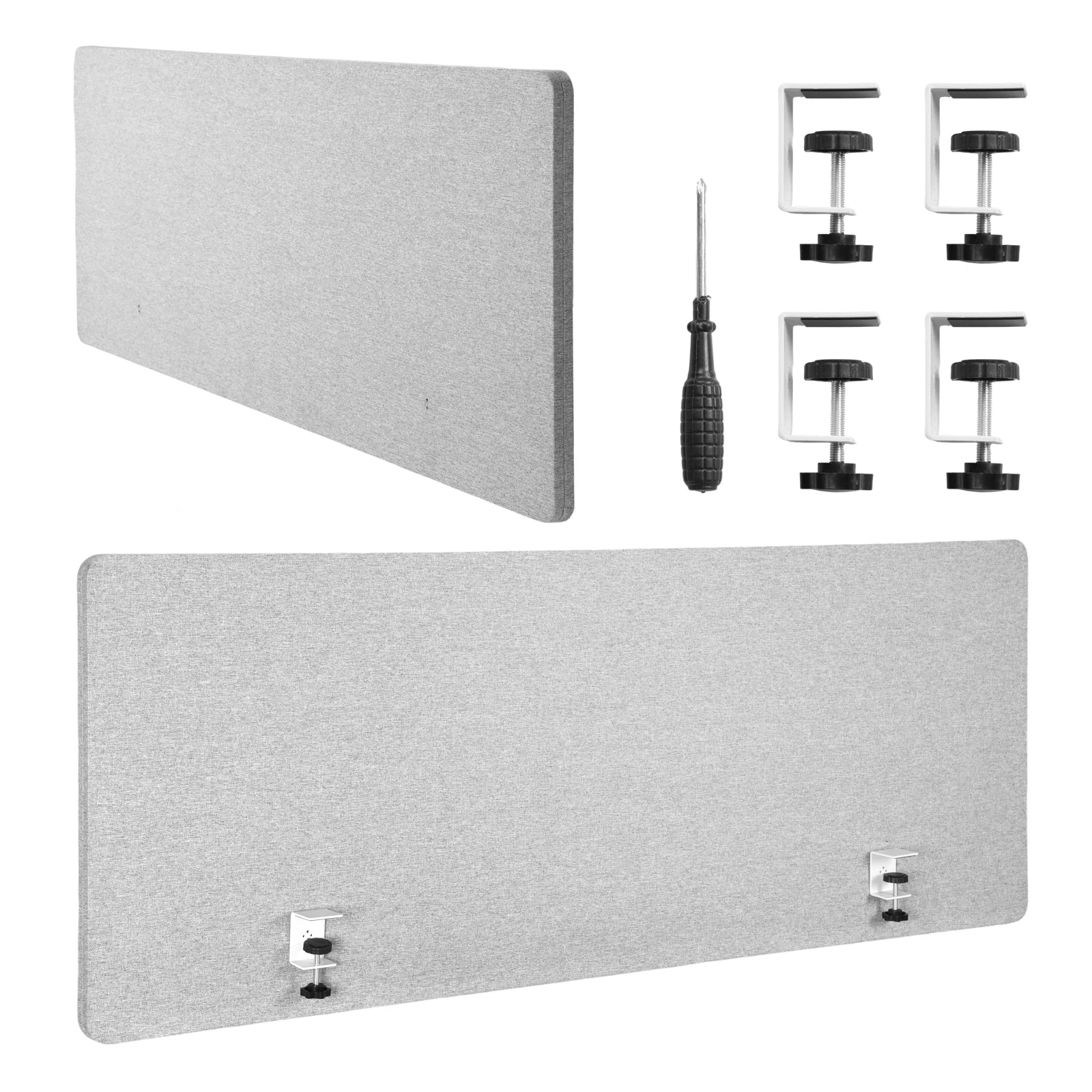 

Комплект из 2 перегородок для рабочего места, 61 x 24 дюйма, с 4 C-образными зажимами для офиса, дома, библиотеки