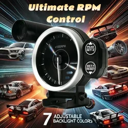 Real-Time Response Simracing Game Car Tachometer 11000 RPM 7-Color Backlight Universal Motorcycle RPM Gauges All PC Compatible