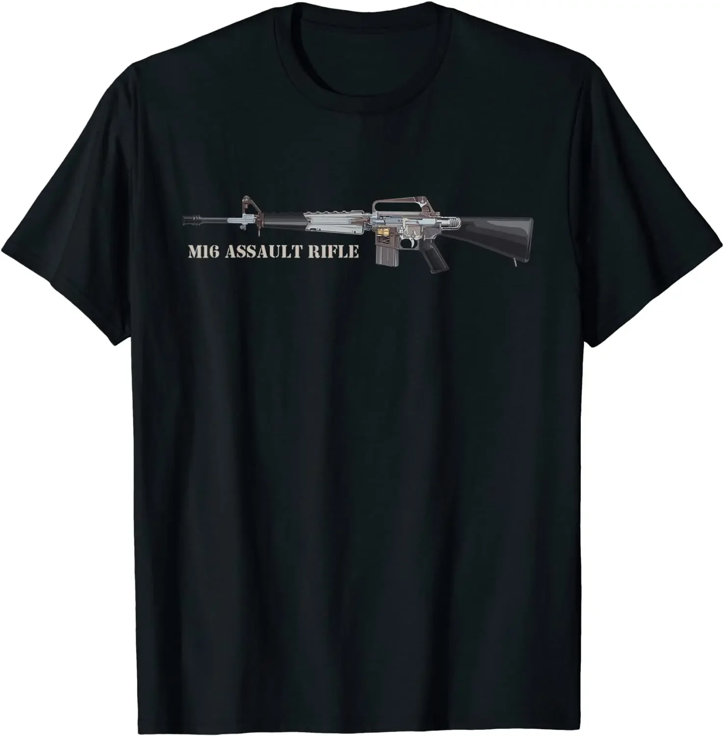 

M16 A1 Assault Rifle Cutaway Diagram Inside Gun Details Men T-Shirt Short Sleeve Casual 100% Cotton Shirts