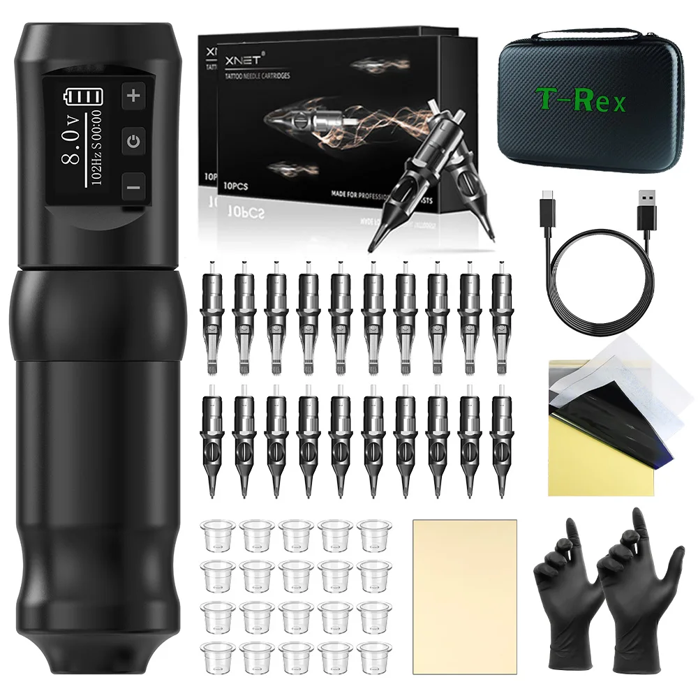 

Ambition Black Wireless Tattoo Machine Pen Kit 1950mAh Battery Pack Portable Professional Tattoo Equipment