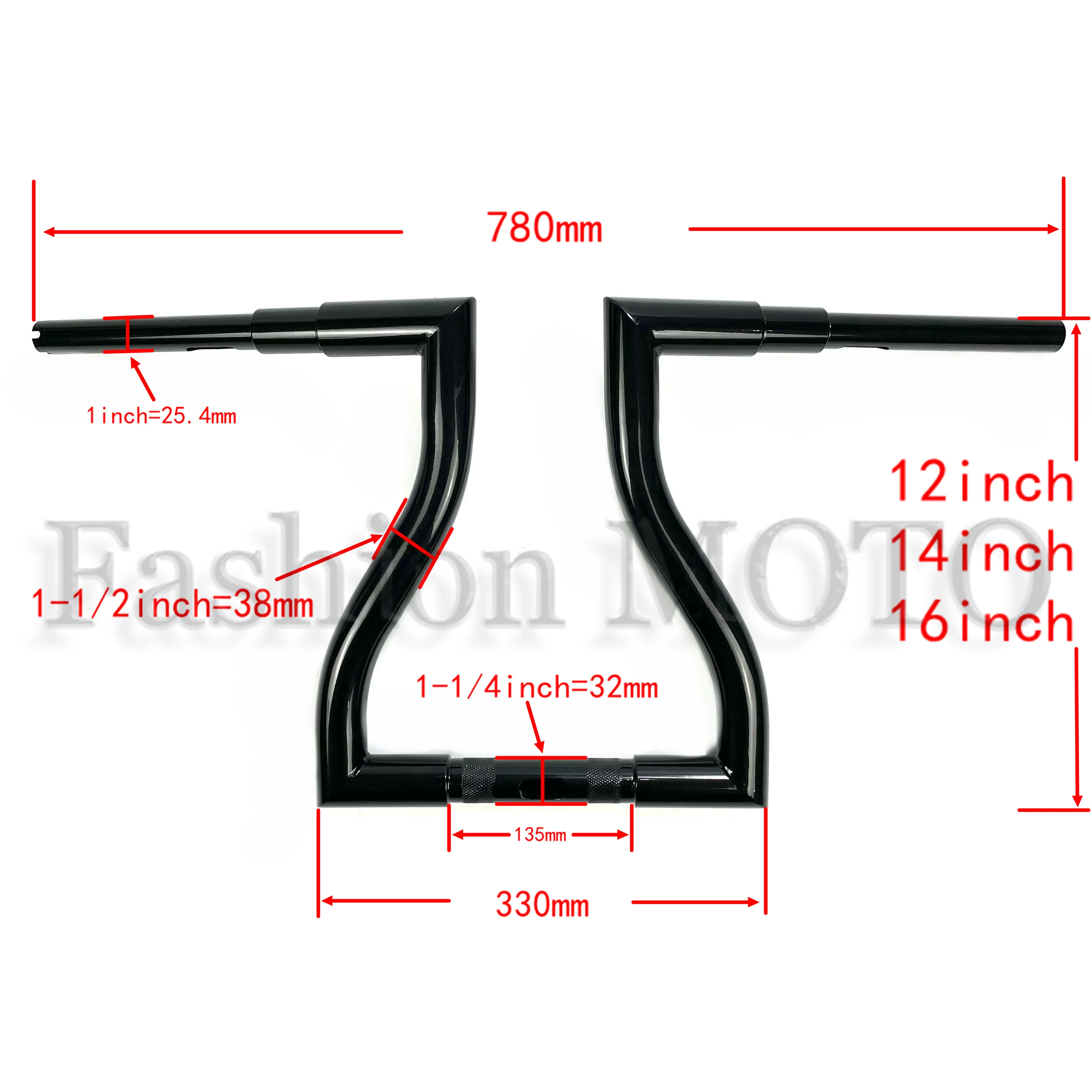 Motorcycle Handlebar 38mm 1-1/2 inch Ape Hanger T Bar For Harley Road Glide 2014-2023 Motorcycle Steering Wheel Custom bar