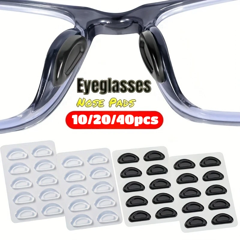 10pcs/set Adhesive Eyeglass Nose Pad Anti-Slip Stick On Silicone Nose Pad for Sunglasses Thin Nose Pads Eyewear Accessories