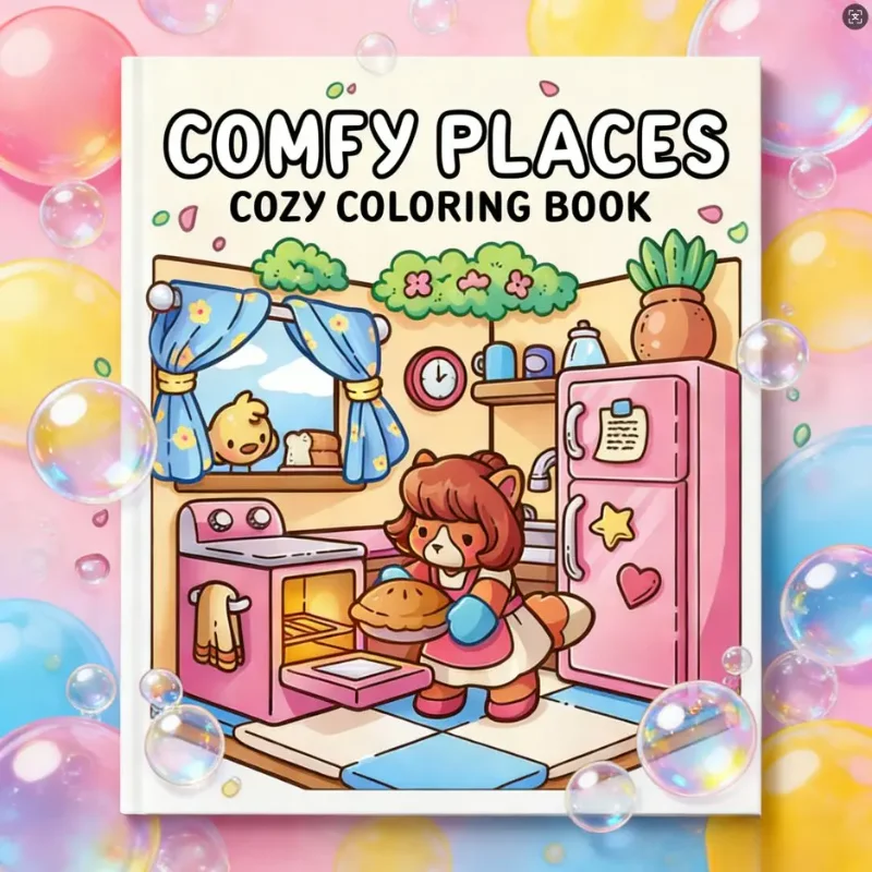 Livre de coloriage pour adultes : Endroits confortables, activités mignonnes, relaxation, art-thérapie, pleine conscience, soulagement du stress pour femmes et hommes