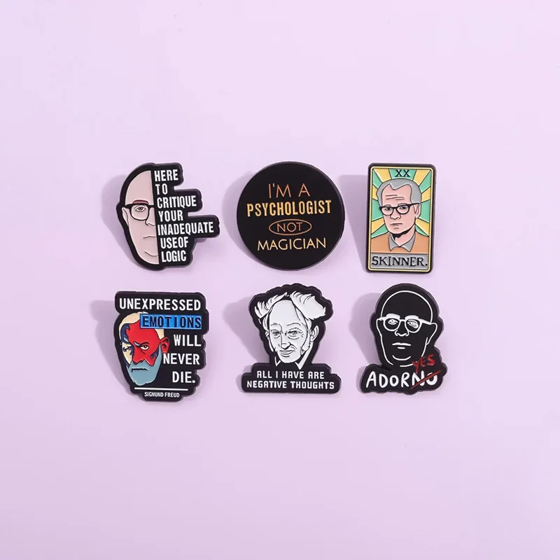 Philosopher Of Basic Theory Enamel Pins All I Have Are Negative Thoughts Brooches Lapel Metal Badges Inspirational Jewelry Gifts image 3