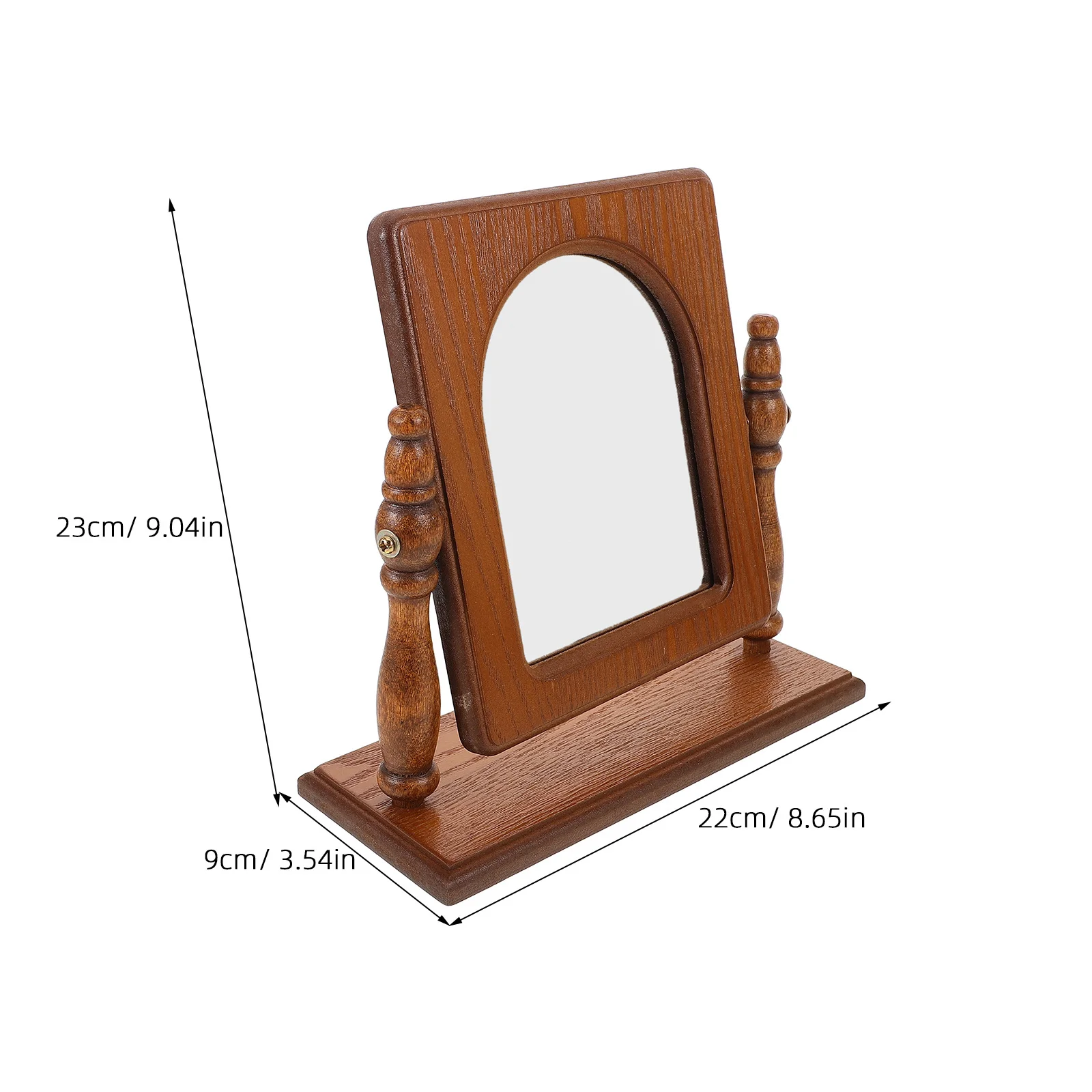 Espelho de maquiagem francês vintage moldura de madeira espelho de mesa para o quarto banheiro desktop decorativo vaidade aliciamento ferramenta