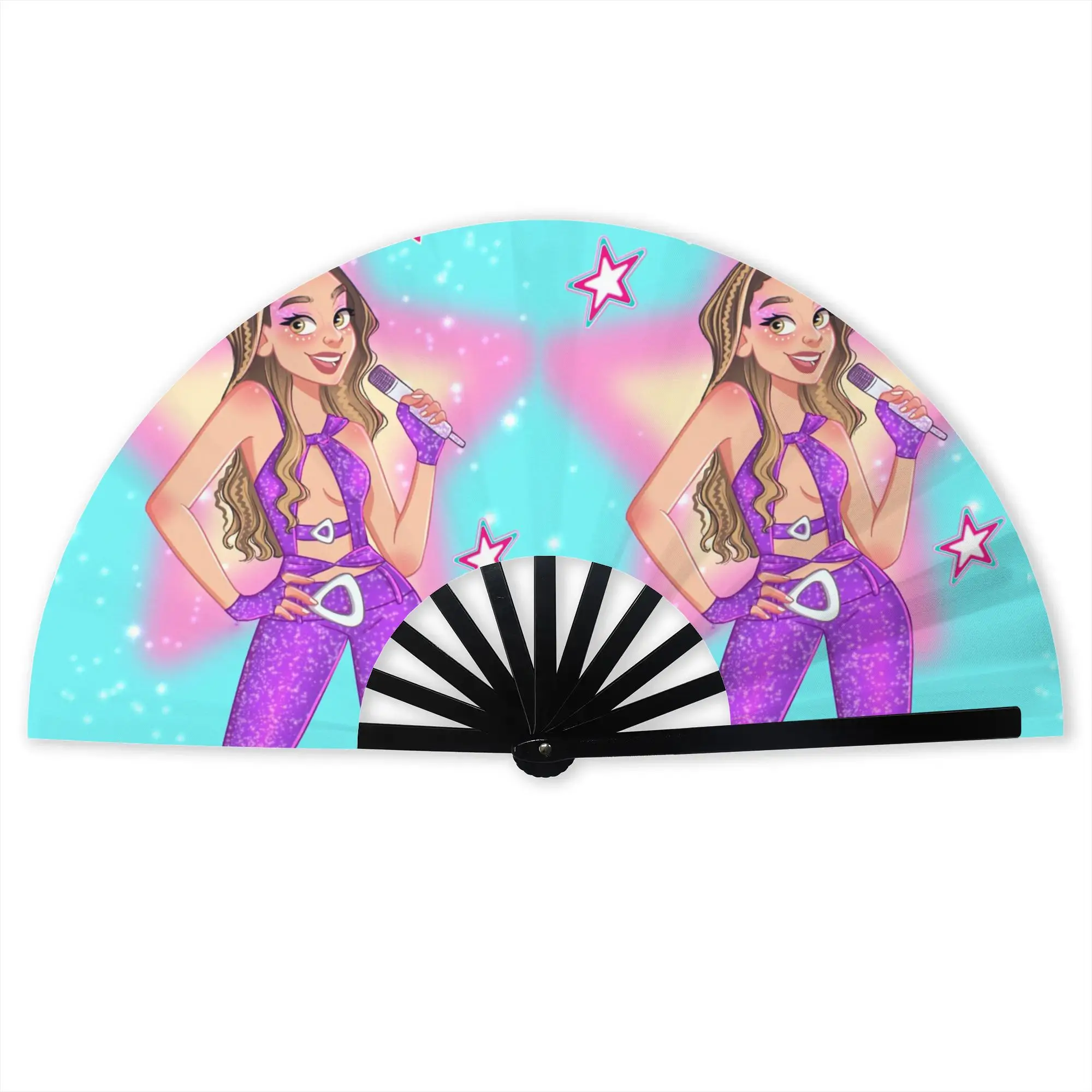 Personalised E-Emilia Mernes  Promotional Gift Hand Fan Wedding Mp3 Singer Poster Durable Folding Fans Unique Bulk Pack Fan