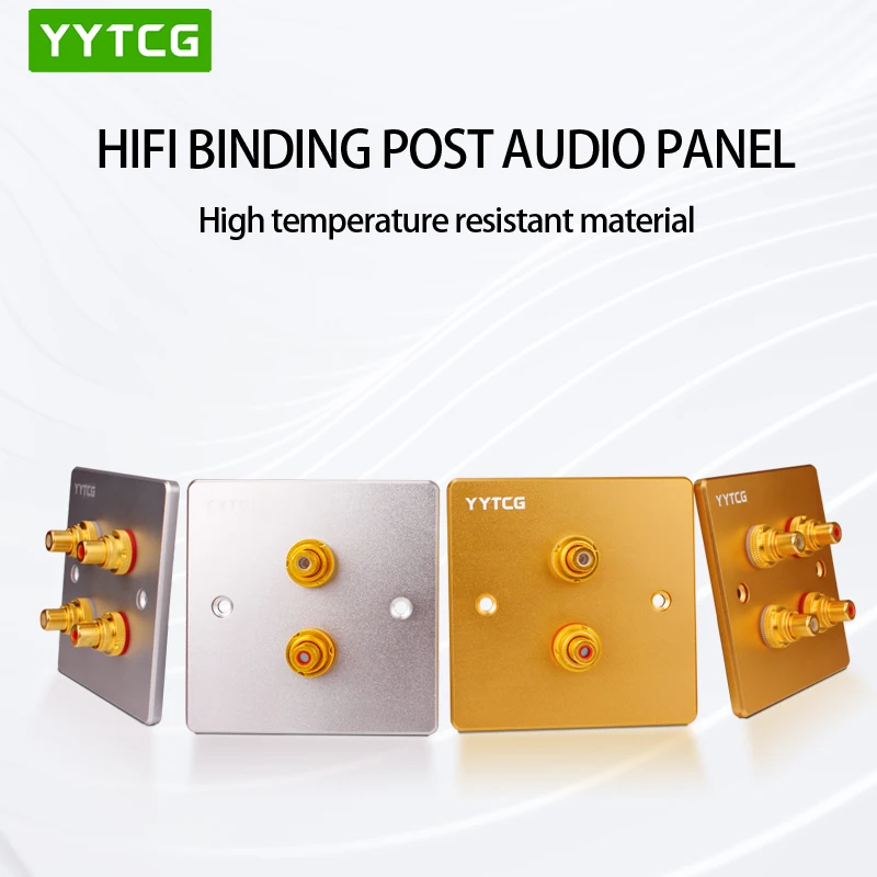 2/4 Ports Gold Binding Posts Wall Plate Audio Speaker Connector Banana Plug Outlet For Surround Sound No Soldering Required