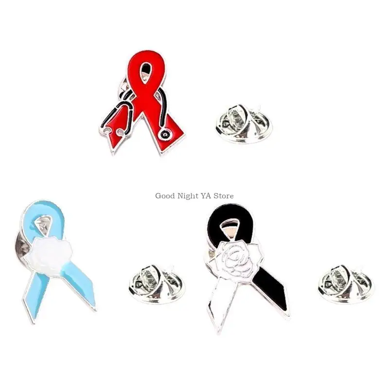 Delicate Ribbon Broschen HIV Awareness Revers Pin für Frauen Brust Wirbel