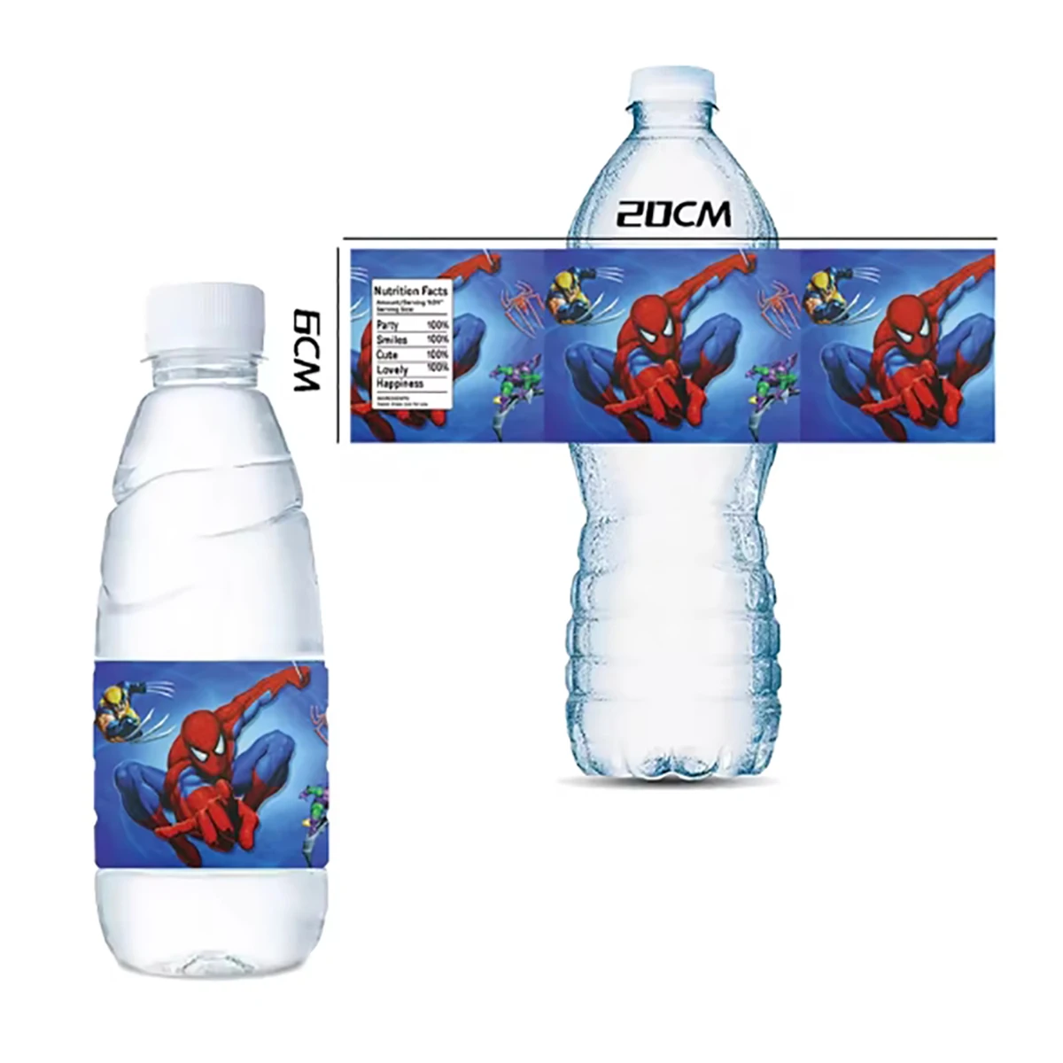 ملصقات زجاجة مياه سبايدرمان ملصق سبايدرمان لحفلات أعياد الميلاد ملصق مضاد للمياه لحفلات استقبال المولود الجديد للأولاد ومستلزمات الحفلات #3