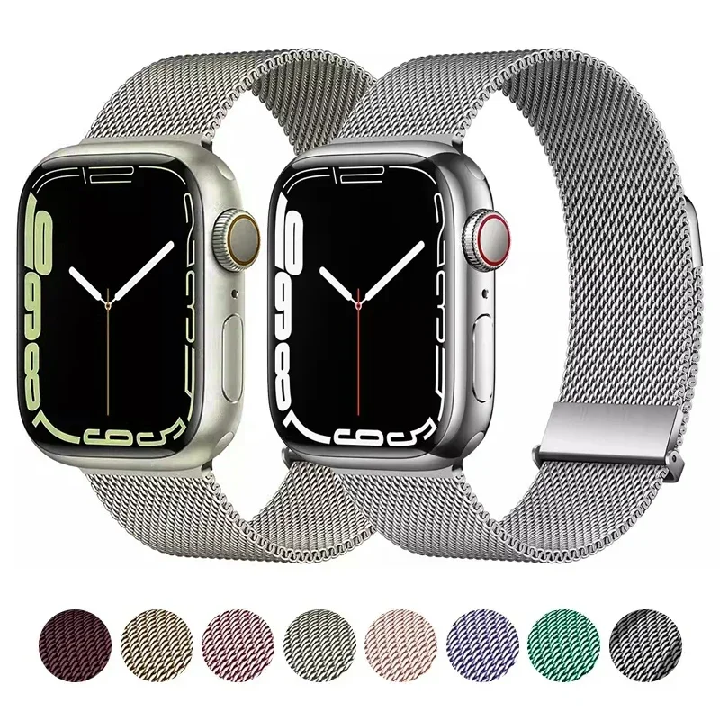 Milanese Loop for apple watch band 44mm 40mm 45mm 41mm 42-38-44mm strap ultra 2 49mm metal bands iwatch series 9 8 7 6 SE 5 4 3