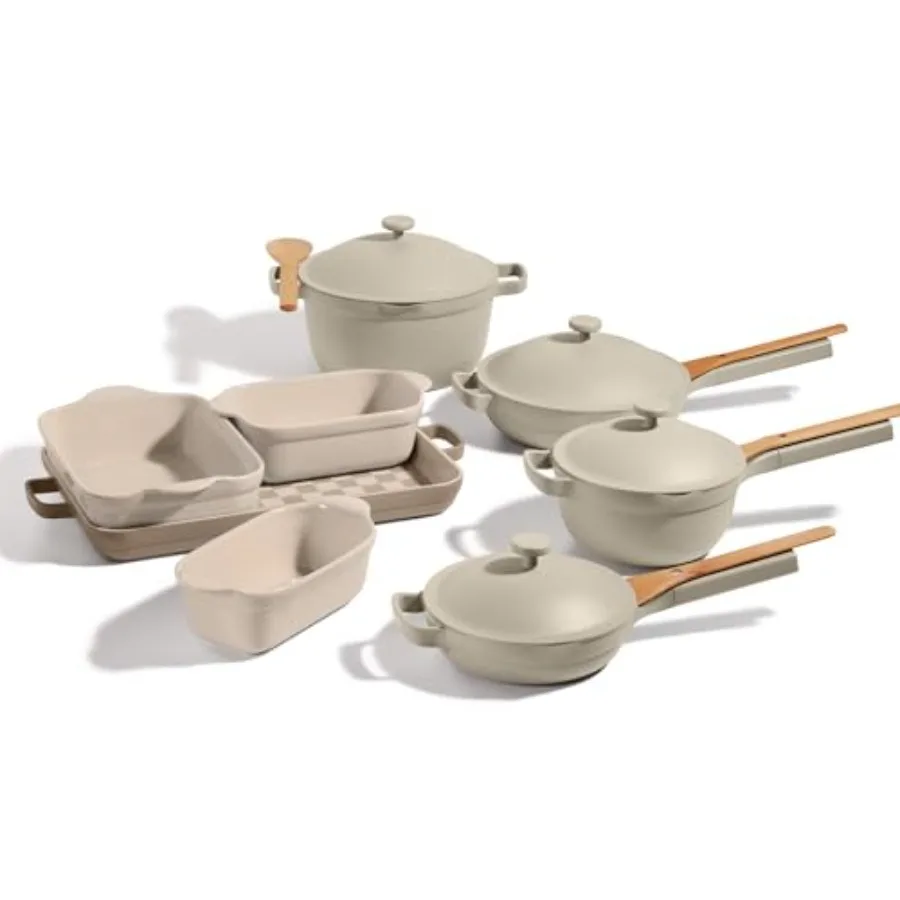 

Ultimate Cookware Set for Home Cooking: Stainless Steel and Ceramic Nonstick in Matte Black Toxin-Free, Multifunctional, Replac