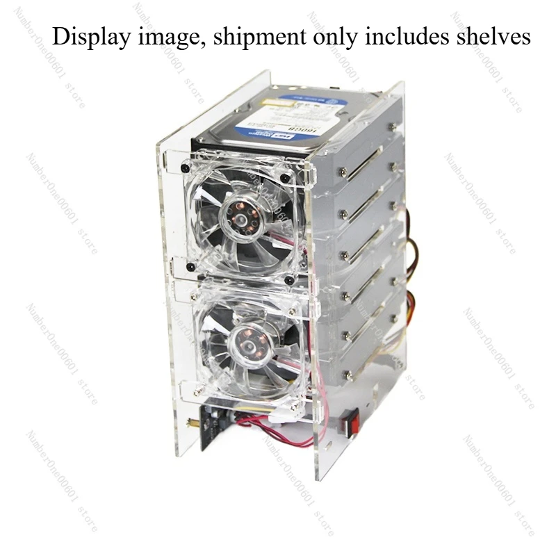 DIY hard disk expansion bracket HDD 3.5 NAS 6 10 disks External racks support power supply mining transparent acrylic rack