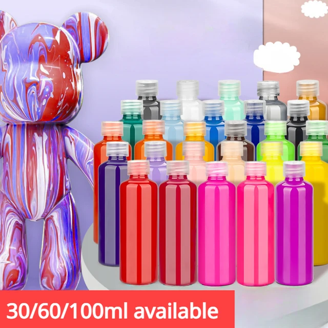 O wysokim połysku, gwałtowna, płynna farba do niedźwiedzi 30/60/100ml akrylowa DIY Graffiti do barwienia ręcznie robionych wodoodpornych Pigment akrylowy