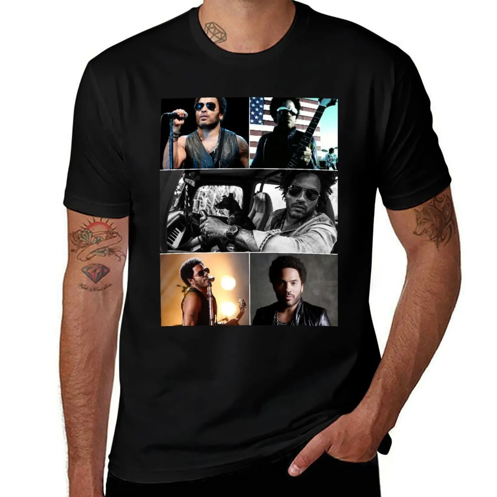 Lenny Kravitz American singer-songwriter Ultimate Aesthetic Collage - 1 T-Shirt Comfortable Daily Wear Tee T-Shirt