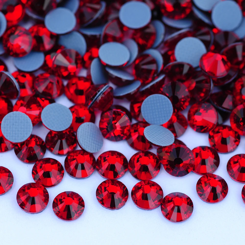 PUBRILEX Siam Flachboden-Glasrhinestones Rot DIY Nähen & Stoff Kleidung Aufbügelbare Kristallsteine Für Kleidung Kleider Accessoires – Detail 2