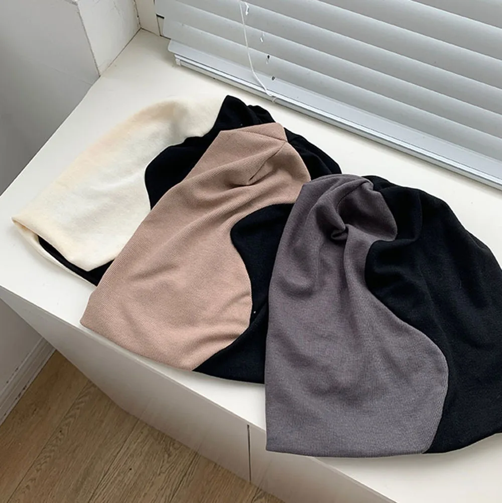 2022 Winter Hats for Women Beanies patchwork cotton pullover cap Cool Hat Girls Autumn Female Beanie Warm Bonnet Cap Wholesale