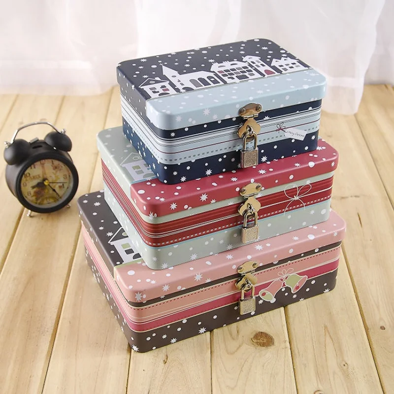 Practical password lock desktop iron case