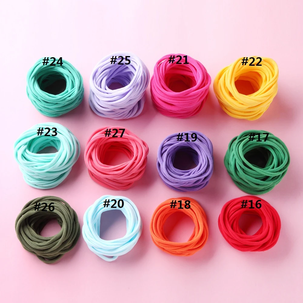500pcs/lot Soft Elastic Baby Headbands for Girls Nylon Hairband for DIY Accessories For Baby Kids Headwear Children Headband