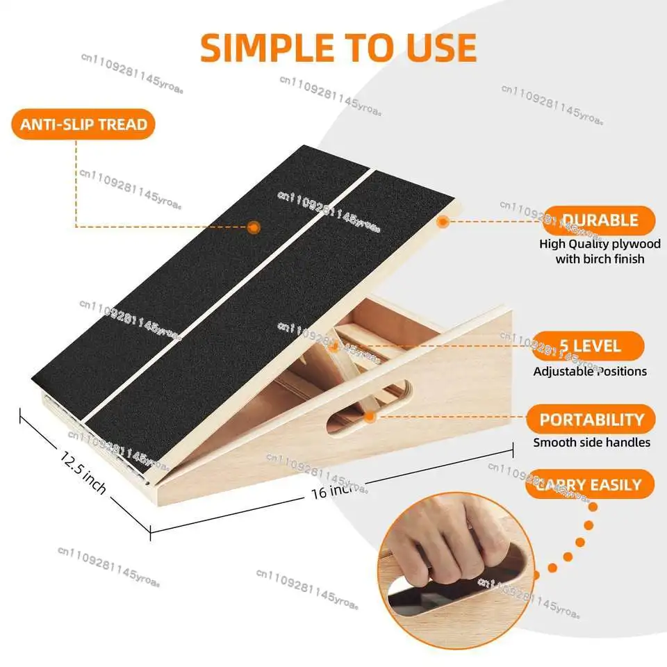Wooden stretching board fitness reclining pedal calf muscle stretcher multi-Achilles tendon rehabilitation standing board