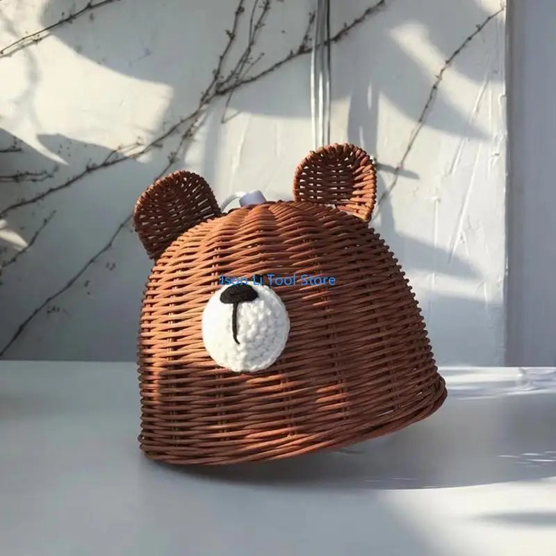 Y08D Recém -nascido Photography adereços Urso fofo para cabeça Chapeleiro Chandelier Light Shade Ten Iluminação Lâmpada o