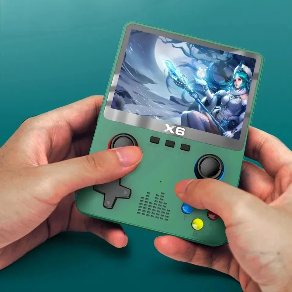 QZT-consola de juegos portátil X6, pantalla IPS de 3,5 pulgadas, Joystick Dual, 11 simuladores, más de 10000 juegos clásicos, regalos para niños