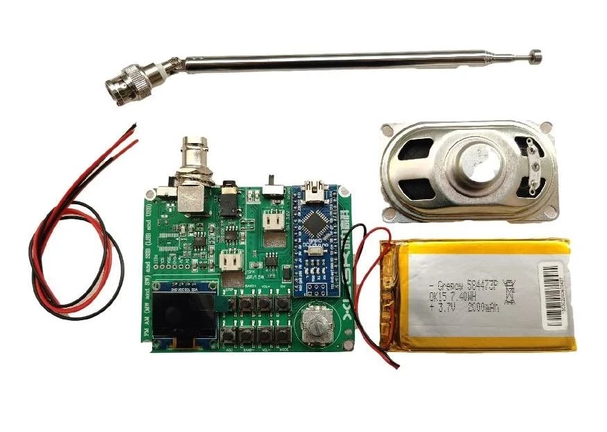 Assembled SI4732 All Band Radio Receiver Support FM AM (MW and SW) SSB (LSB and USB) + 3.6v lithium battery + Antenna + Speake
