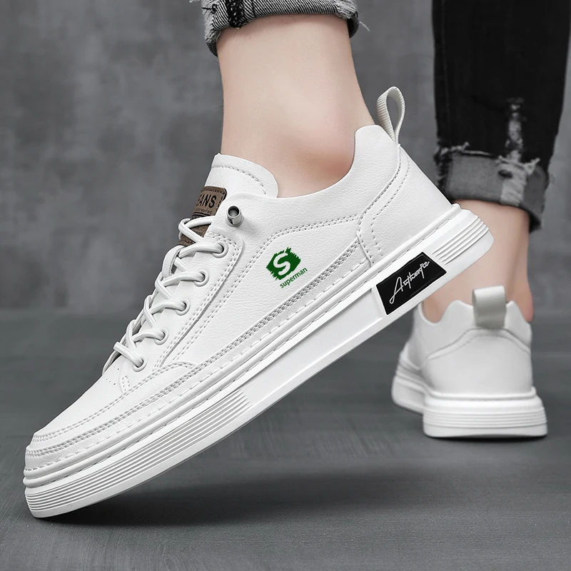 White men's shoes casual plus size 38-45 comfortable breathable sport shoes for men design "S" shoes