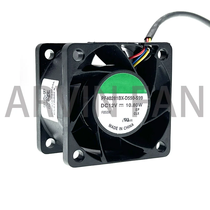 New 40mm 4cm High Speed CFM Case Cooling Fan,PF40281BX-D550-S99 40X40X28mm 4028 12V 10.80W 20000RPM 4wire Mini Fans