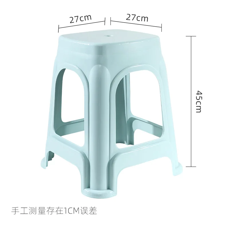 061 Plastic stool household thickened dining table chair square stool round stool bench plastic extra thick stool high stool